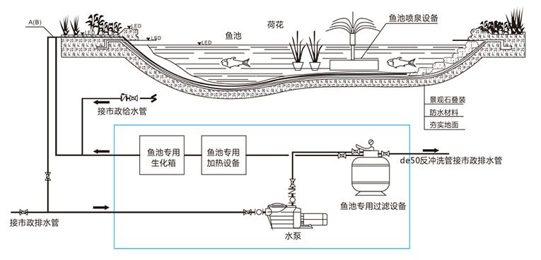 景观鱼池设计,景观鱼池